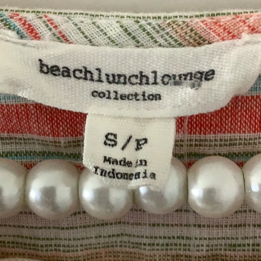 BeachLunchLounge Linen Blend Jaylene Coral Sands Striped Sleeveless Lined Dress - Picture 4 of 7